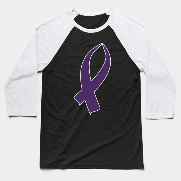 Awareness Ribbon (Purple) Baseball T-Shirt by BlakCircleGirl